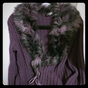 French made jacket with faux fur collar